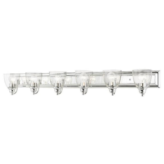 6 Light Bathroom Light in New Traditional Style 48 inches Wide By 7 inches High-Polished Chrome Finish Bailey Street Home 218-Bel-4362857