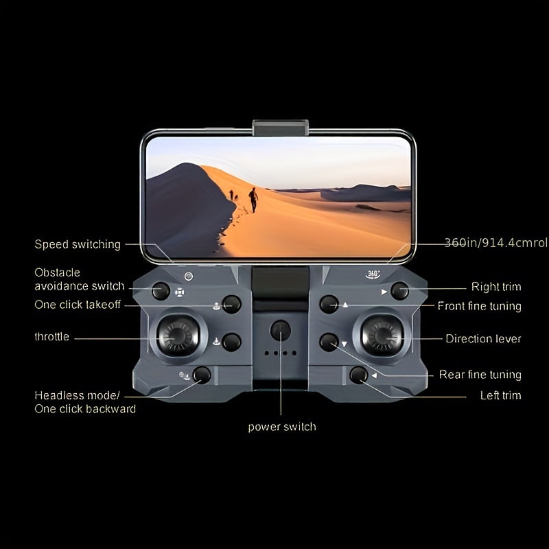 K6MAX Quadcopter with 3 Cameras, 360° Obstacle Avoidance & Follow Me - Optical Flow, Stable Flight Drone for Adults/Beginners