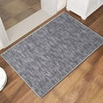 thumbnail image 2 of Machine Washable Runner Rug Mat Entry Way Contemporary Soild Runner Rug Low-Pile Modern Indoor Runner Rug for Hallway Laundry Bedroom Living Room Grey, 2 of 9