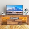 thumbnail image 2 of Modern Farmhouse TV Stand for TV up to 55 inches, Rustic TV Console Table Stand with 16-Color LED Lights, Home Living Room Entertainment Center, Fir Wood, 51"L×14" W×18"H, 2 of 11