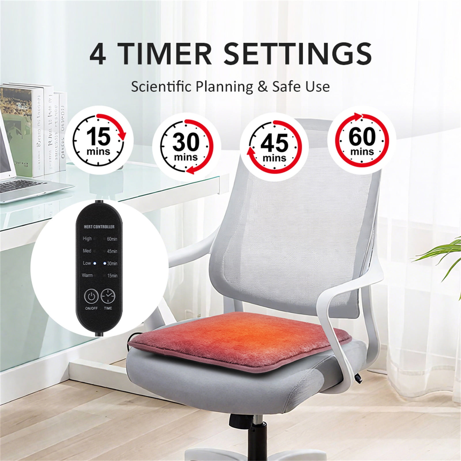 Multifunctional Heating Pad Gray Seat Cushion Warmer Office Winter Warmth