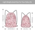 thumbnail image 4 of XMXT Waterproof Gym Bag, Pink Leaf Texture Pattern Drawstring Backpack for Men, m Pink, 4 of 8
