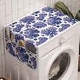 thumbnail image 1 of Floral Washing Machine Organizer, Watercolor Painting Style Chinese Flower Ornaments on White Backdrop, Anti-slip Fabric Top Cover for Washer and Dryer, Violet Blue Lavender, by Ambesonne, 1 of 1