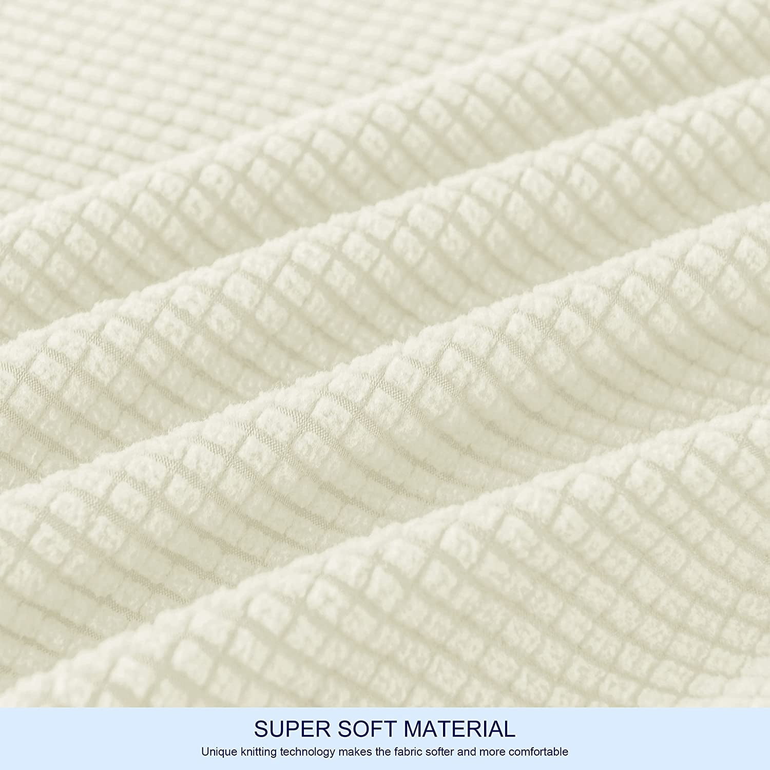 Subrtex Sofa Slipcover Sets 5 Pieces Stretch Couch Cover Backrest Cushion Covers (Loveseat, Ivory)