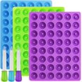 thumbnail image 2 of Paquete de 3 moldes de silicona para mini donuts YONGSHENG con goteros adicionales azul morado verde, 2 of 5