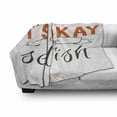 thumbnail image 2 of Saying Soft Flannel Fleece Throw Blanket, Typographic Sometimes It's OK to Be Selfish Motivating Fun Artwork Print, Cozy Plush for Indoor and Outdoor Use, 50" x 60", Orange Black, by Ambesonne, 2 of 5