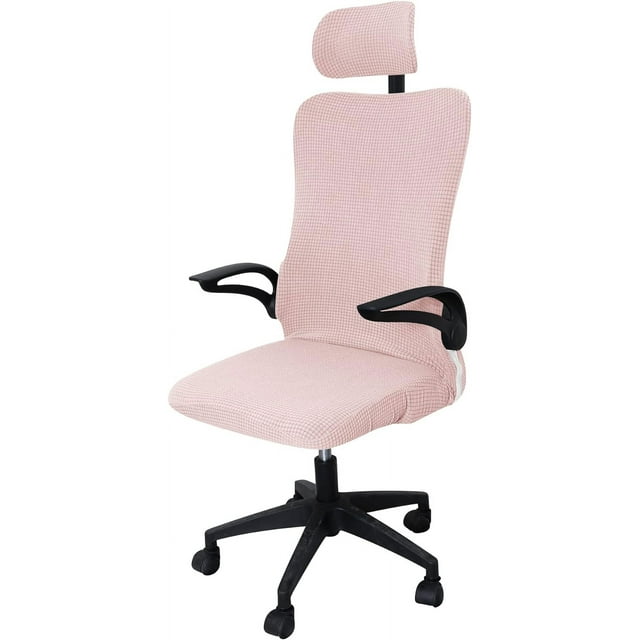 ORUYROP Office Chair Cover Stretchable Water Resistant Stretch Jacquard Computer Chair Slipcover for Desk Chairs XL Pink