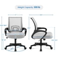 thumbnail image 2 of Silla de escritorio ergonómica de malla con soporte lumbar Yaheetech, 2 piezas, 2 of 9