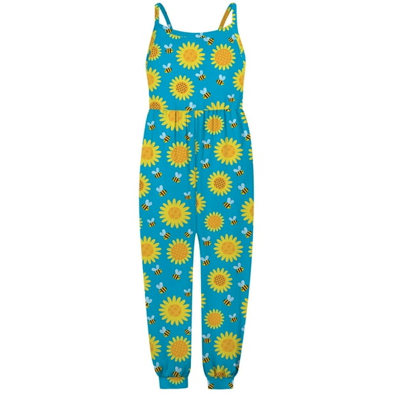 EnJoCho Beach Clothes for Toddler Baby Girls Sleeveless Summer Strap Print Romper Jumpsuit Playsuit Clothes Toddler Kids Trendy Comfort Bodysuit Outfits