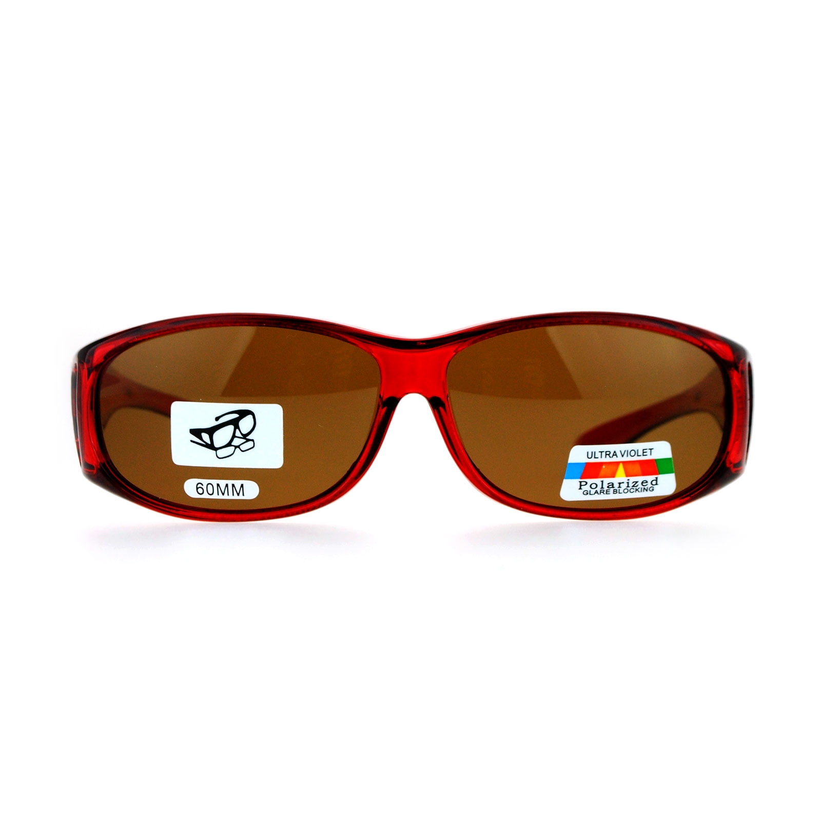 SA106 Rectangular Polarized Anti-glare 60mm Fit Over OTG Sunglasses Red ...