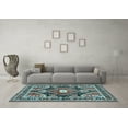 thumbnail image 3 of Ahgly Company Indoor Rectangle Medallion Light Blue Traditional Area Rugs, 8' x 12', 3 of 4