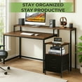 thumbnail image 2 of Coliware File Cabinet, Modern Wood Filing Organizer Table with Drawer, Desk Cabinet Fits A4 Letter Size, Home Office Furniture for Under Desk Storage, Rustic Brown Printer Stand Table, 2 of 8