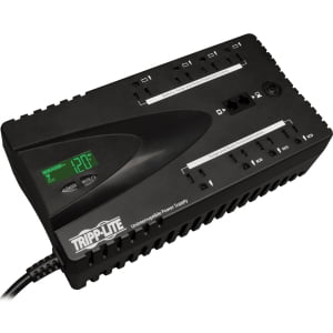 Tripp Lite 650va 325w Ups Eco Green Battery Back Up Lcd 120v Usb Rj11 Taa - Desktop, Wall Mountable - 5.30 Minute Half Load Runtime- 8 X Nema 5-15r