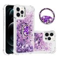 thumbnail image 1 of Funda para iPhone 12 PRO MAX con Brillo Líquido Flotante, Purpurina, Parachoques y Anillo Giratorio Soporte, 1 of 5