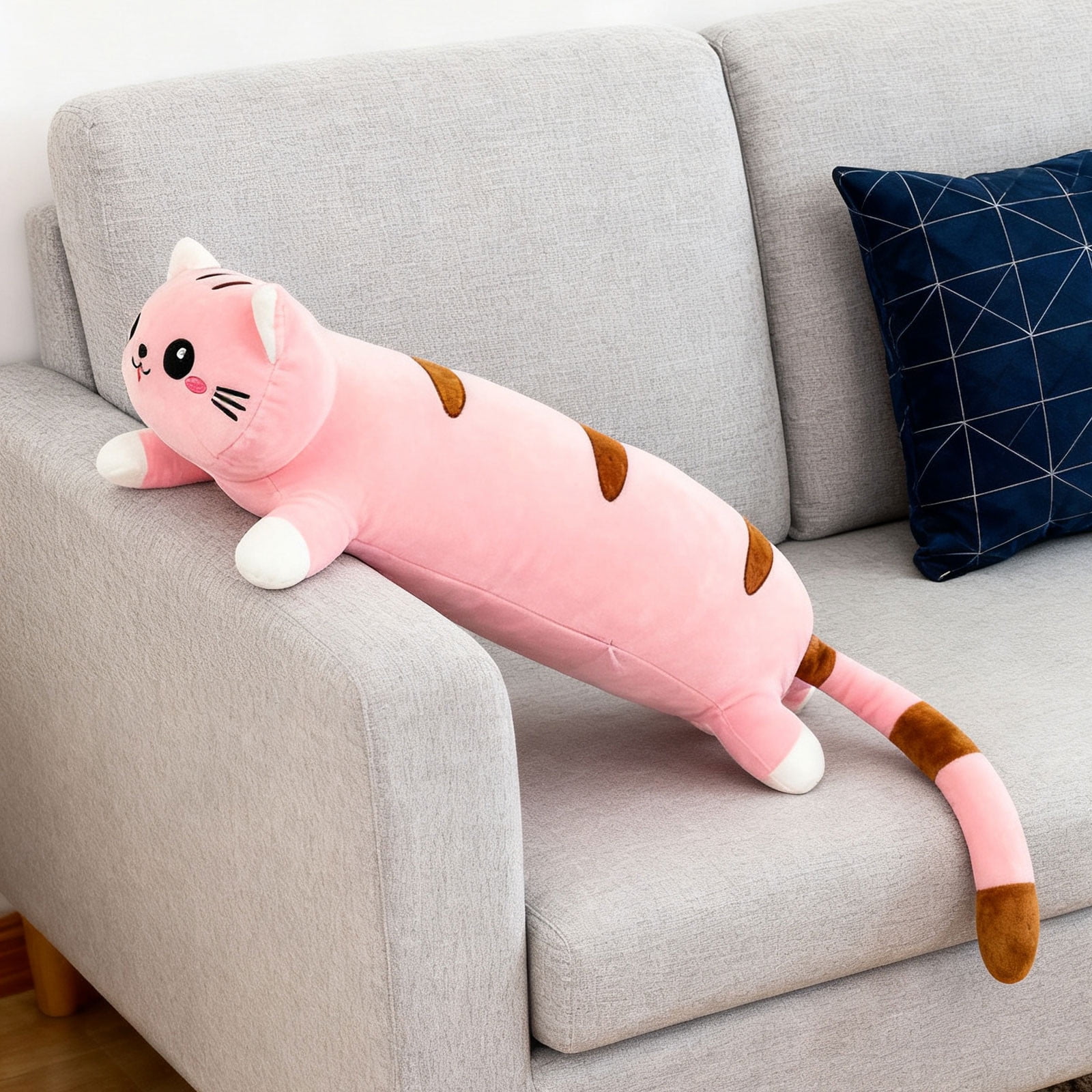 Gytml Pink Cat Heating Hugging Pillow, Portable Electric Heat Pads Usb Powered, Funny Gifts For Women Teen Girls Cat Lovers Birthday Christmas Pink 50x14x9cm