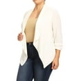 thumbnail image 2 of Women's Solid Casual Plus SizeDraped Cardigan Blazer Jacket, 2 of 5