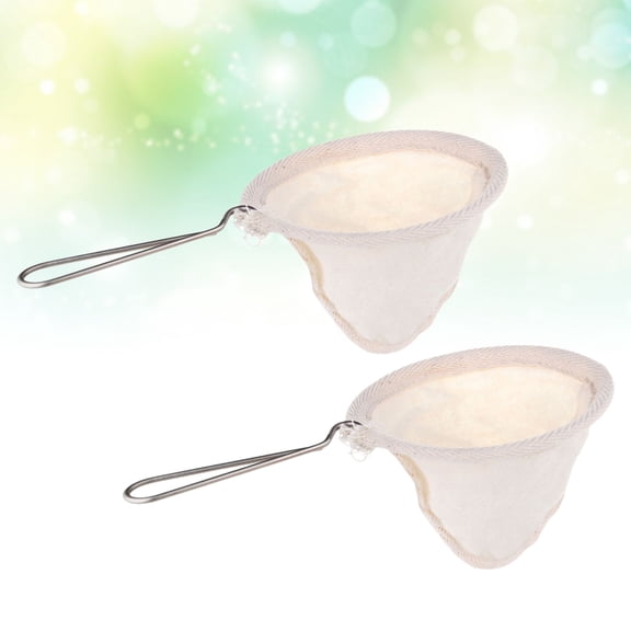 DEEPCRAFF 2-Pack Reusable Cloth Coffee Filters with Fine Mesh and Steel Handles for Home Brewing Coffee