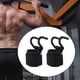 thumbnail image 5 of Ganchos para levantamiento de pesas (2 unidades), muñequeras ajustables para levantamiento de pesas en gimnasio Negro, 5 of 9