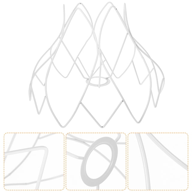 AURARMLET Indoor Use Metal Lampshade Frame 1Set White Color for Lighting Holder