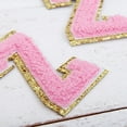 thumbnail image 5 of 3 Pack Chenille Iron On Glitter Varsity Letter "Z" Patches - Pink Chenille Fabric With Gold Glitter Trim - Sew or Iron on - 5.5 cm Tall, 5 of 8