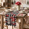 thumbnail image 3 of Sm:)e Watercolor Buffalo Plaid Love Heart Gnomes Valentine Table Runner 13 x 72 Inch, 3 of 9