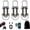 Black 3PC, variant on Portable Rechargeable Bright Keychain Flashlight Phone Charger, 1200 Lumens Waterproof Mini EDC Compact Keychains Flashlight, LED USB Torch Light with 7 Modes Type-C for Outdoor Camping
