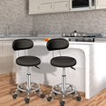 thumbnail image 3 of Tabouret de Bureau avec Dossier, Tabouret à Roulettes Rotation à 360° Hauteur Réglable 47-61,5 cm, pour Salon de Massage, Bureau, Clinique, 3 of 5