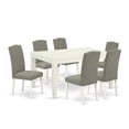 thumbnail image 2 of East West Furniture Weston 7-piece Wood Dining Set in Linen White/Dark Shitake, 2 of 6