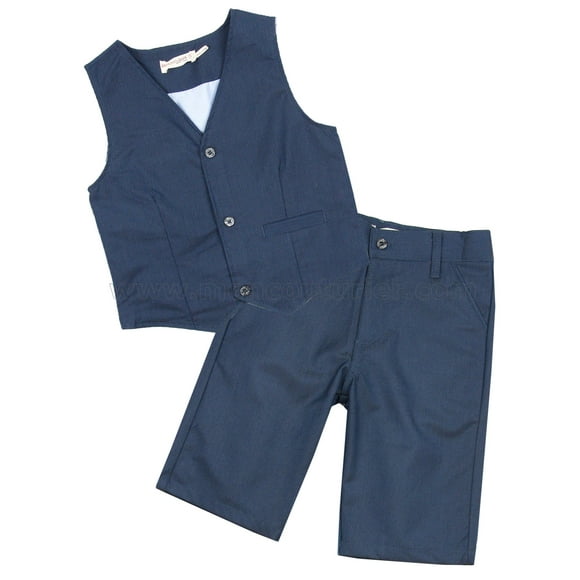 Deux par Deux Boys' Dark Blue Vest and Shorts Cool Class, Sizes 2-10 - 7