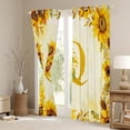 thumbnail image 2 of jejeloiu Initial Letter Q Curtains Pack of 2 (42x84 Each),Vintage Country Sunflower Curtains Blackout,Rustic Farmhouse Cabin Bedroom Curtains For Girl,Breathable Bedroom Decoration, 2 of 5