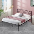 thumbnail image 3 of VECELO Full Size Metal Bed Frame with Headboard, Heavy Duty Steel Slat Support with Under-Bed Storage Platform Bed, No Box Spring Needed, Black, 3 of 7