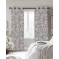 thumbnail image 3 of Farmhouse Flower Blackout Curtains 39 Inches Long for Bedroom, Botanical Vintage Grey Leaf Plant Thermal Insulated Room Darkening Black Out Window Curtain Panels Grommet Drapes for Living Room, 3 of 8