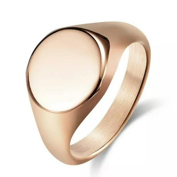 15mm Gold/Silver/Black Round Band Men's Stainless Steel Polished Ring Size 6-12