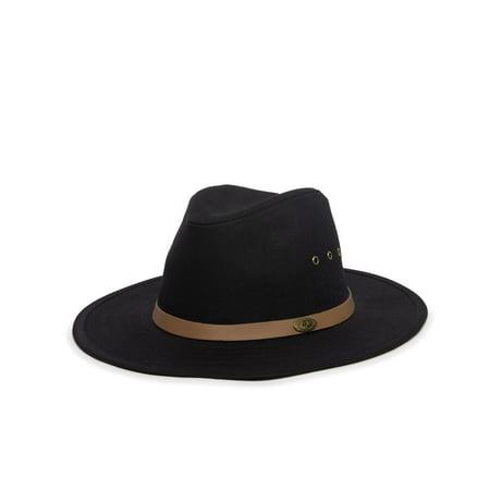 Mossy Oak Flat Brim Safari Hat, Black, Adult