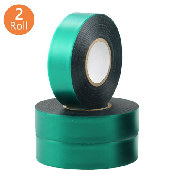 Tripumer 2 Roll Green Garden Tape Plant Tape 1 inch PVC Tree Tape Support Sturdy Plant Ribbon Nursery Plant Garden Tie for Indoor Outdoor Patio Plant Tree Vegetables Branches