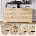 thumbnail image 3 of EDTara Entertainment Center With Tv Mount, 47.2" Rattan-Front 6-Drawer Dresser for 32–85" Televisions, 3 of 8