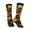 thumbnail image 3 of Zufioo Golden Leopard Glitter Print Thigh High Socks,Knee High Socks For Women and men,Over the Calf Tube Socks.Athletic Socks, 3 of 6