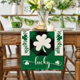 thumbnail image 2 of Black Green Buffalo Plaid Lucky Shamrock St. Patrick''s Day Table Runner, Seasonal Spring Holiday Kitchen Dining Table Decoration for Indoor Outdoor Home Party Decor 13 x 72 Inch, 2 of 6
