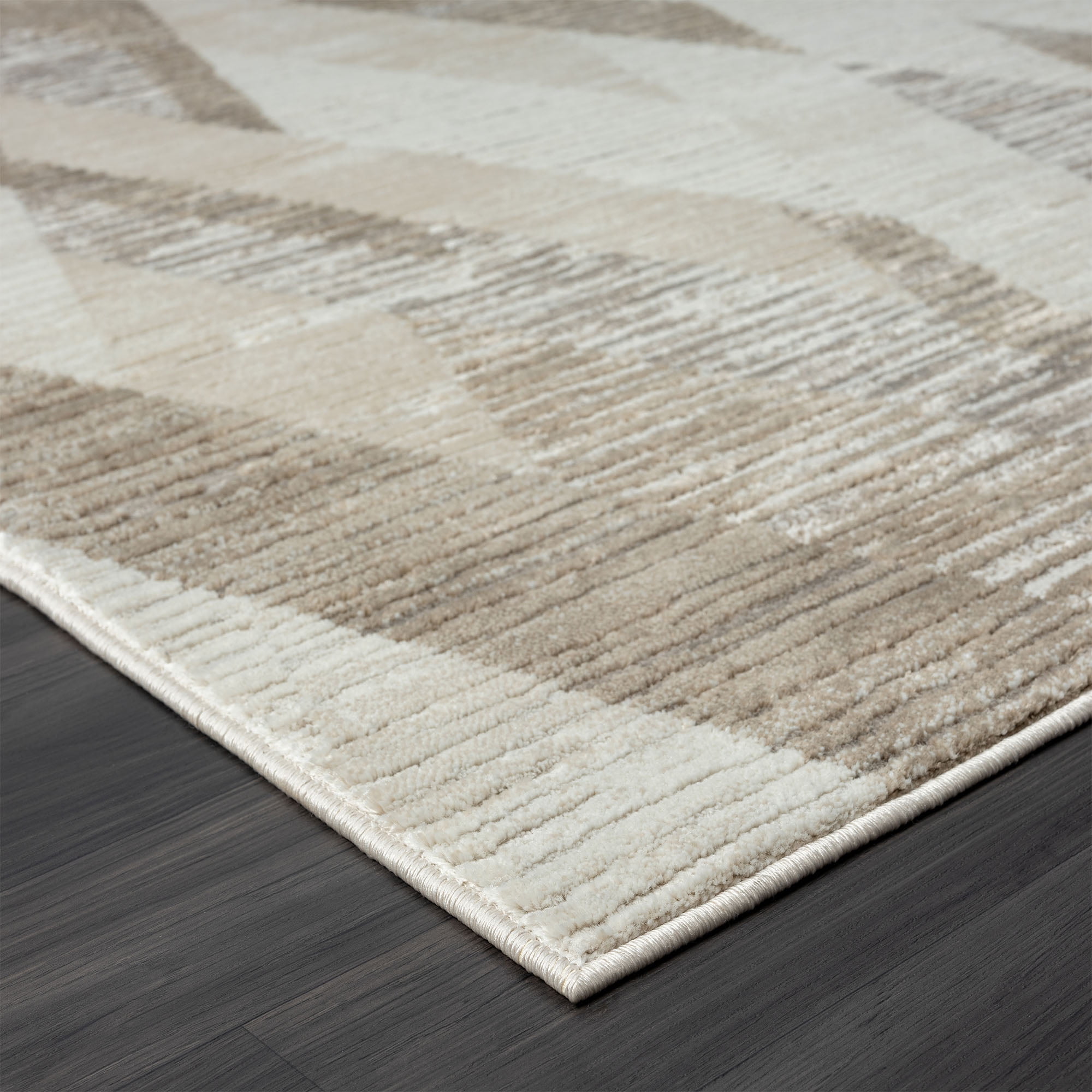 Harlow Hill Claire Geometric Modern Performance Polyester Indoor Area Rug, Gray, 5' x 7'11"