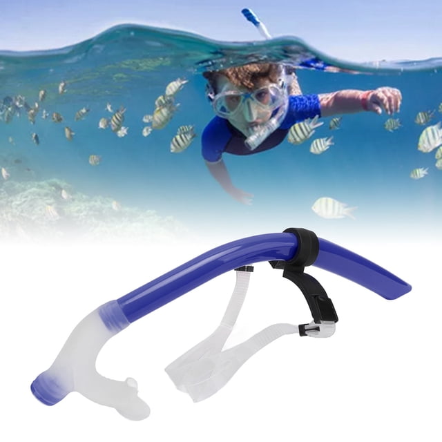 Snorkeling de Natation Tube Respiratoire en Silicone à Traînée Réduite avec Attelle de Tête Réglable pour Plongée et Natation
