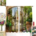 thumbnail image 3 of Italian Blackout Curtains,Flowers Stone Arch Mediterranean Town View Window Treatment for Living Room Bedroom,Home Decor Curtain Drapes Set 2 Panels,84x84 Inches, Style-1, 3 of 5