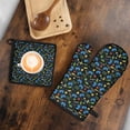 thumbnail image 5 of Colorful Controllers Games Icons Black Pattern Kitchen Oven Mitt and Pot Holder Sets 2 Pcs for Baking, Cooking and Grilling, Heat Resistant Up To 392 °F, 5 of 7