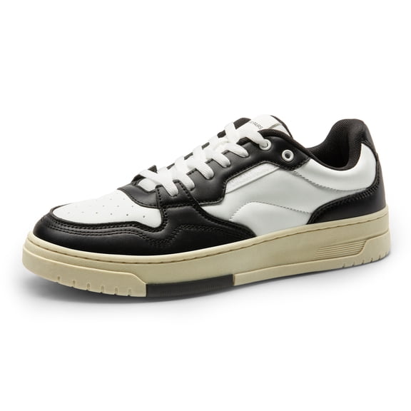 Men's Retro Casual Sneakers Comfortable Lace-Up Skate Shoes for Daily Wear Walking and Outdoor Activities Stylish Black White Fashion Sneakers