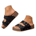 thumbnail image 3 of Fsqjgq Sandales pour Femmes Classiques à Double Cuir, Mules pour Femmes Confortables à Semelle en Liège, Mules Décontractées Rétro Respirantes, Sandales d'Intérieur et d'Extérieur en Plusieurs Couleurs, Mode Plage pour Femmes, 3 of 8