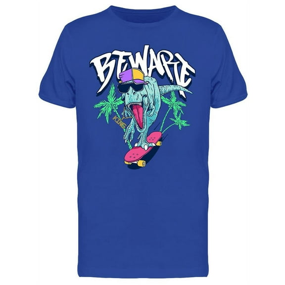 Beware Skating Dinosaur T-Shirt Men -Image by Shutterstock, Male 3X-Large