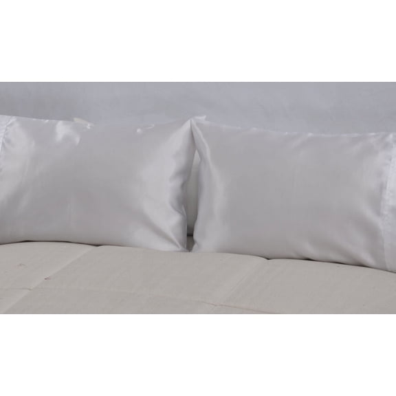 OctoRose Set of 2   Super Strong and Durable Pillow Case / Protector / Cover / Pillowcase Silky Satin Less Wrinkle Smooth Feeling