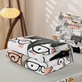 thumbnail image 5 of Manfei Cute Kitten Zipper Full Size Comforter Sets with Fitted Sheet and 2 Pillowcases, Cartoon Graffiti Cat Zipper Bedding Set, White Gray, Gray Reversible, 4 Pieces, 5 of 7