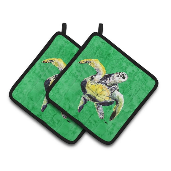 Carolines Treasures 8671PTHD Turtle Pair of Pot Holders , 7.5HX7.5W, multicolor