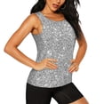 thumbnail image 2 of Fotbe GlitterSilver Blusas Sin Mangas para Mujer – Estilo Casual, Corte Suelto, Slim-Fit, Cuello Redondo Deportivo, Tops de Verano para Gimnasio y Yoga-XX-Large, 2 of 7