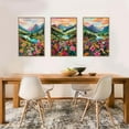thumbnail image 4 of Watercolor Mountains d Canvas Wall Art Set, Boho Sun Forests Wall Decor, Green Scenery Wall Painting, Modern Woodland Artworks for Living Room, Bedroom, Dining Room, Office - 16"x24"x3, 4 of 7